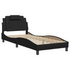 Zwart bedframe met hoofdeinde en multiplex lattenbodem voor comfortabel slapen - Bedden & bedframes