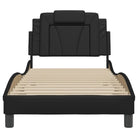 Zwart bedframe met hoofdeinde en multiplex lattenbodem voor comfortabel slapen - Bedden & bedframes