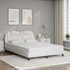 Zwart bedframe met hoofdeinde en multiplex lattenbodem voor comfortabel slapen - Wit / 120 x 200 cm - Bedden & bedframes