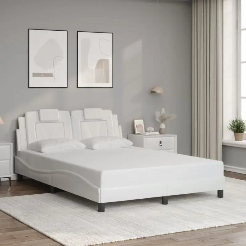 Zwart bedframe met hoofdeinde en multiplex lattenbodem voor comfortabel slapen - Wit / 120 x 200 cm - Bedden & bedframes