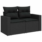 Zwart gepoedercoat stalen loungeset met waterdichte tas voor buiten - Tuinsets