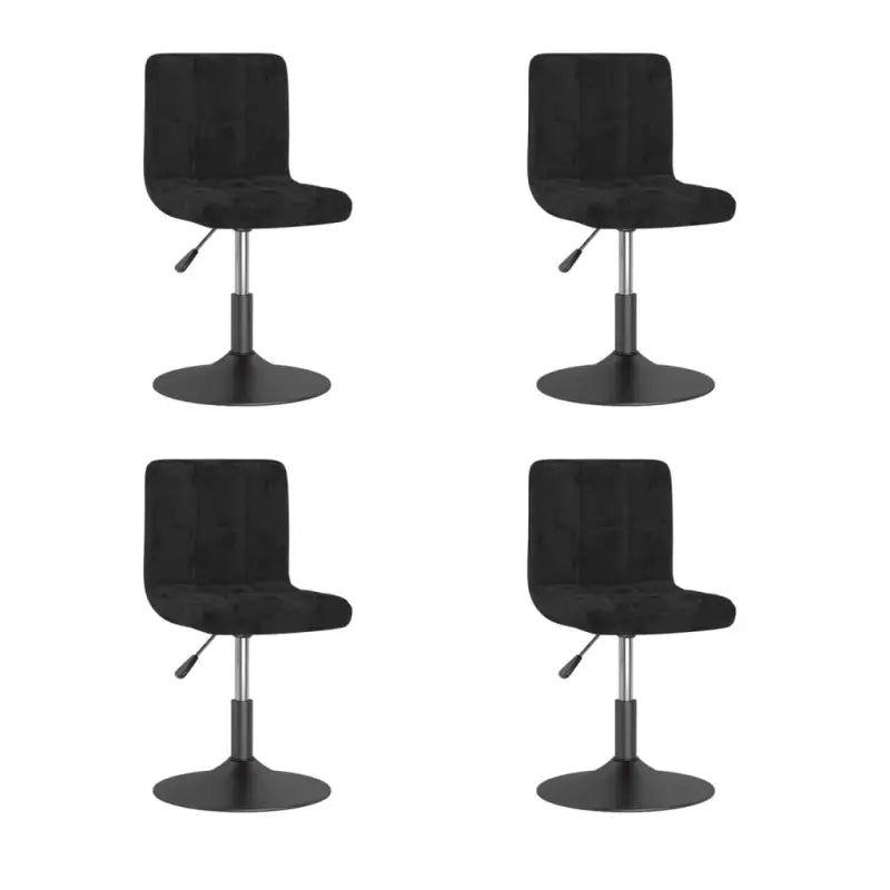 Zwart gepoedercoate draaibare eetkamerstoelen met fluweel bekleding - Zwart / 4 - Eetkamerstoelen