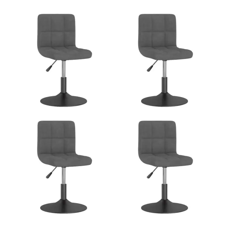 Zwart gepoedercoate draaibare eetkamerstoelen met fluweel bekleding - Eetkamerstoelen