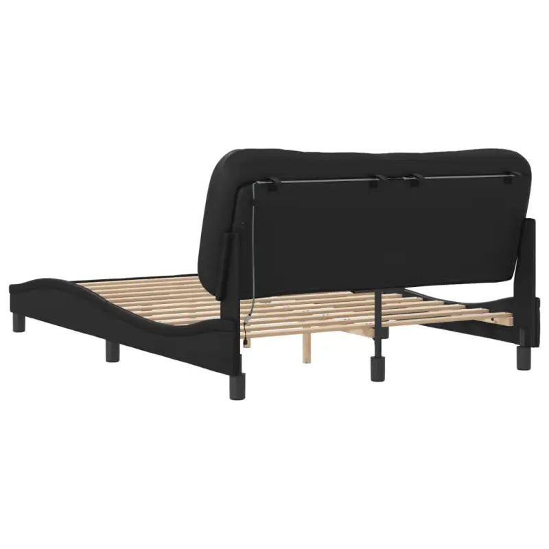 Zwart Liedbed met LED-verlichting en multiplex lattenbodem - Bedden & bedframes