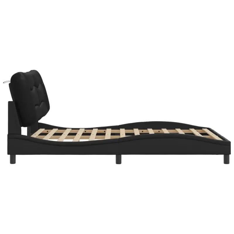 Zwart Liedbed met LED-verlichting en multiplex lattenbodem - Bedden & bedframes