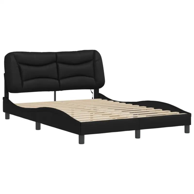Zwart Liedbed met LED-verlichting en multiplex lattenbodem - Bedden & bedframes