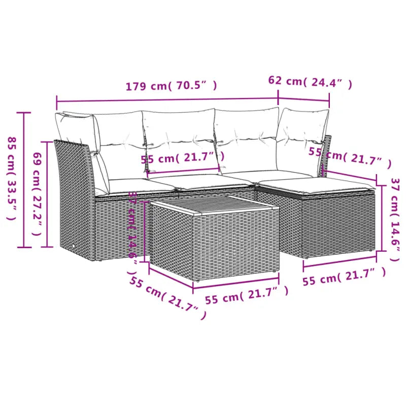 Zwart Loungeplatform met waterdichte tas en gepoedercoat staal - Tuinsets
