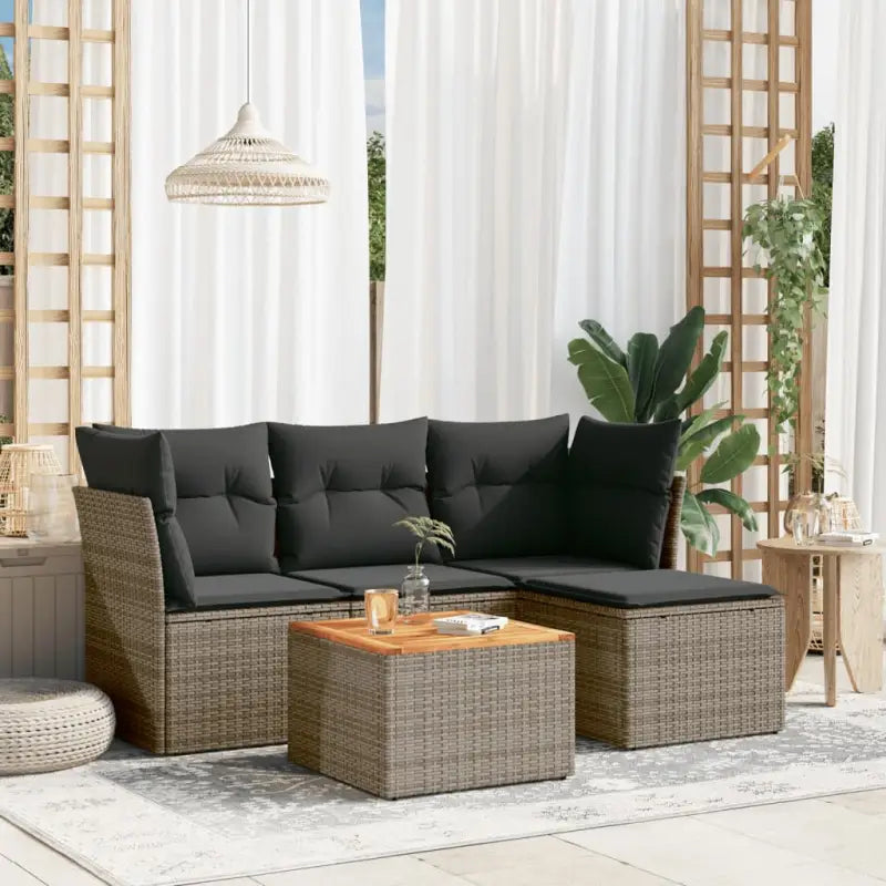 Zwart Loungeplatform met waterdichte tas en gepoedercoat staal - grijs en donkergrijs - Tuinsets