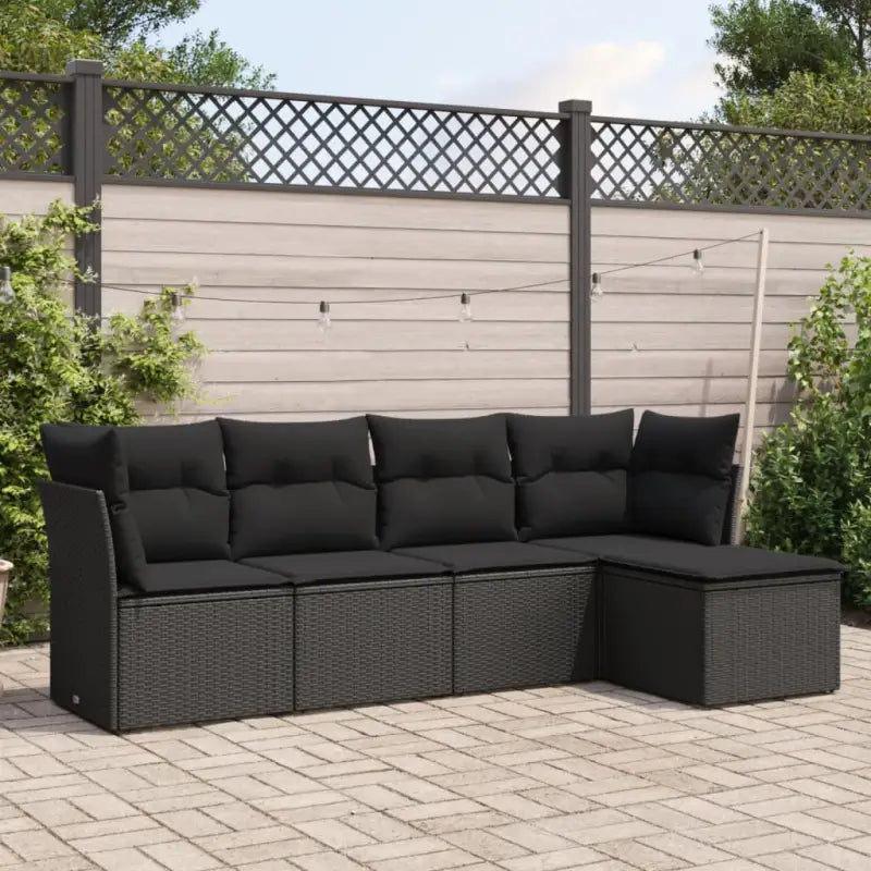 Zwart loungeset met gepoedercoat staal en waterdichte tas voor buitengebruik - Tuinsets