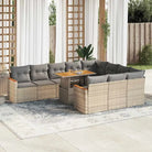 Zwart loungeset met gepoedercoat staal en waterdichte tas voor buiten - Beige en grijs - Tuinsets