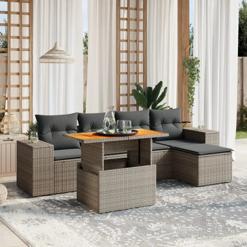 Zwart loungeset met gepoedercoat staal en waterdichte tas voor buiten - Grijs / zonder opbergruimte - Tuinsets