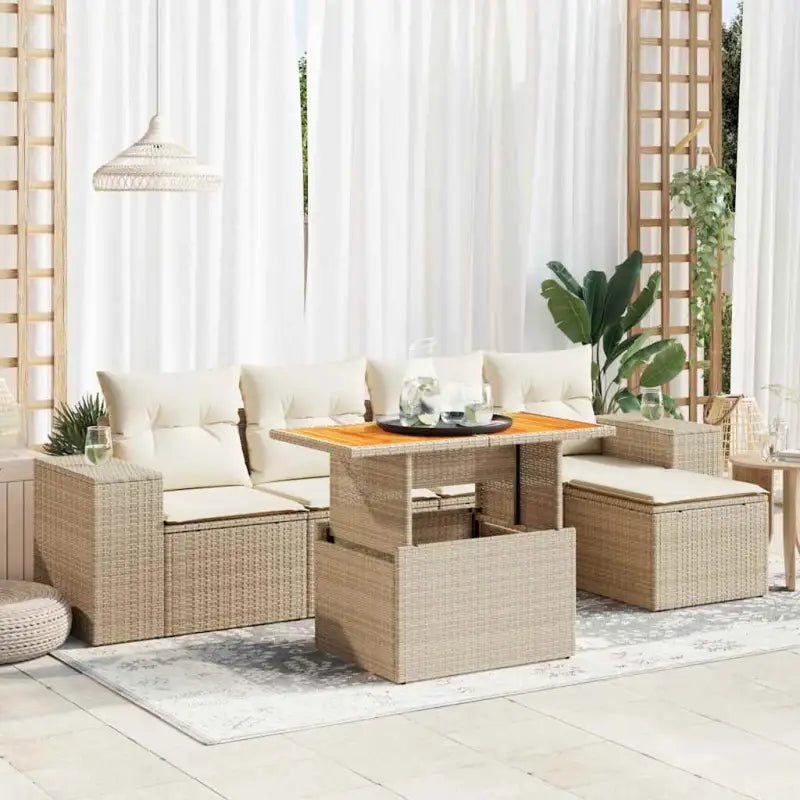 Zwart loungeset met gepoedercoat staal en waterdichte tas voor buiten - beige en crèmekleurig / met opbergruimte