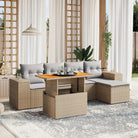 Zwart loungeset met gepoedercoat staal en waterdichte tas voor buiten - Beige en grijs / zonder opbergruimte - Tuinsets