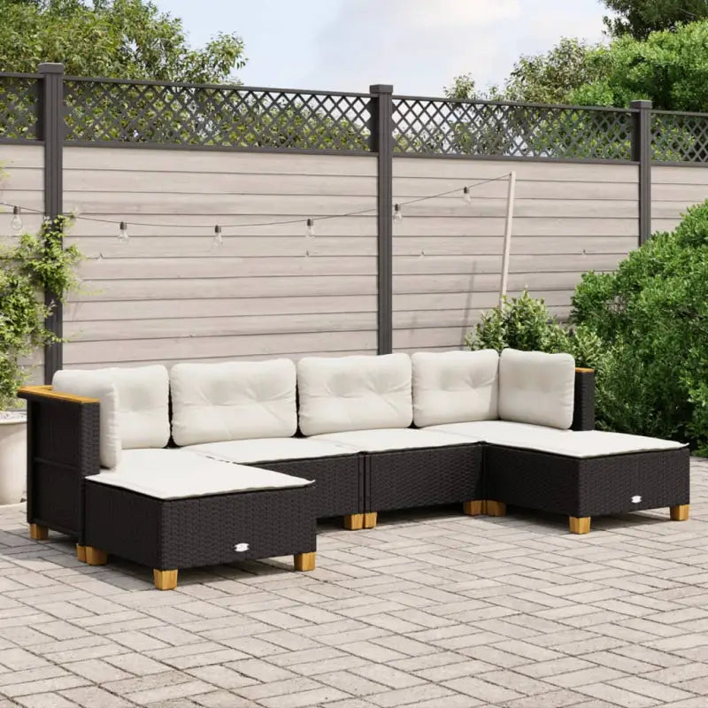 Zwart loungeset met natuurlijke olieafwerking en gepoedercoat staal - Zwart / Dichtgeweven - Tuinsets