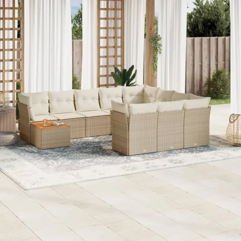 Zwart loungeset met waterdichte tas en gepoedercoat staal voor buiten genieten - beige en crèmekleurig / Tafel + 4x