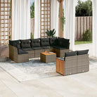 Zwart loungeset met waterdichte zak en gepoedercoat staal voor buiten - Grijs / Met tafel - Tuinsets