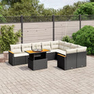 Zwart loungeset van gepoedercoat staal met comfortabele zittingafmetingen - Zwart en crème - Tuinsets