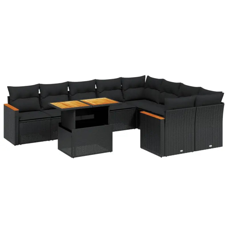 Zwart loungeset van gepoedercoat staal met comfortabele zittingafmetingen - Tuinsets