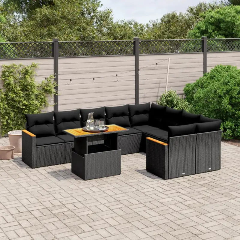 Zwart loungeset van gepoedercoat staal met comfortabele zittingafmetingen - Tuinsets