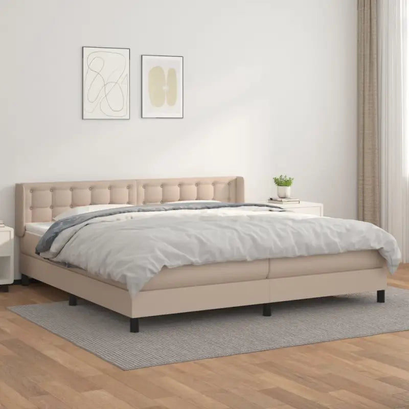 Zwart materiaal bed met schuim vulling en ideale afmetingen - Cappuccino / 200 x 200 cm / knoppwn - Bedden & bedframes