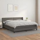 Zwart materiaal bed met schuim vulling en ideale afmetingen - Grijs / 180 x 200 cm / Effen met spijkers - Bedden &