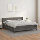 Zwart materiaal bed met schuim vulling en ideale afmetingen - Grijs / 160 x 200 cm / Effen met spijkers - Bedden &