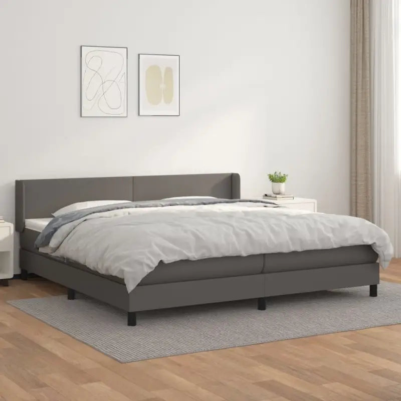 Zwart materiaal bed met schuim vulling en ideale afmetingen - Grijs / 200 x 200 cm / Effen ontwerp - Bedden & bedframes