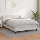 Zwart materiaal bed met schuim vulling en ideale afmetingen - Wit / 140 x 190 cm / Effen met spijkers - Bedden &