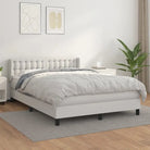 Zwart materiaal bed met schuim vulling en ideale afmetingen - Wit / 140 x 200 cm / knoppwn - Bedden & bedframes