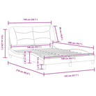 Zwart materiaal bedframe met hoofdeinde en multiplex lattenbodem - Bedden & bedframes