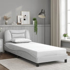 Zwart materiaal bedframe met hoofdeinde en multiplex lattenbodem - Wit / 80 x 200 cm - Bedden & bedframes