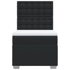 Zwart materiaal boxspringbed met hoogte verstelbaar en schuim afmetingen - enkele maat / knoppwn - Bedden & bedframes