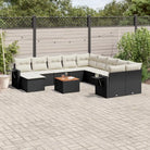 Zwart materiaal loungeset in gepoedercoat staal met comfortabele afmetingen - Zwart en crème - Tuinsets