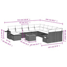 Zwart materiaal loungeset in gepoedercoat staal met comfortabele afmetingen - Tuinsets