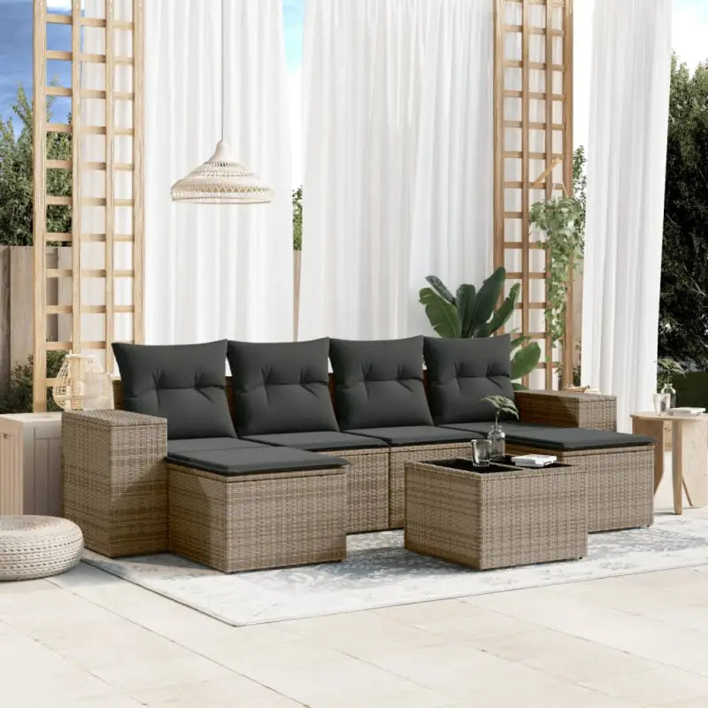 Zwart materiaal loungeset met gepoedercoat staal afmetingen voor tuinvelden - Grijs / Zonder tafel - Tuinsets