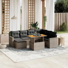 Zwart materiaal loungeset met gepoedercoat staal afmetingen voor buitengebruik - grijs en donkergrijs / 3x midden + 3x