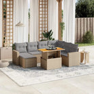 Zwart materiaal loungeset met gepoedercoat staal afmetingen voor buitengebruik - beige en lichtgrijs / 3x midden + 3x