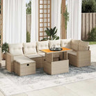 Zwart materiaal loungeset met gepoedercoat staal afmetingen voor buitengebruik - beige en crèmekleurig / hoek + Tafel