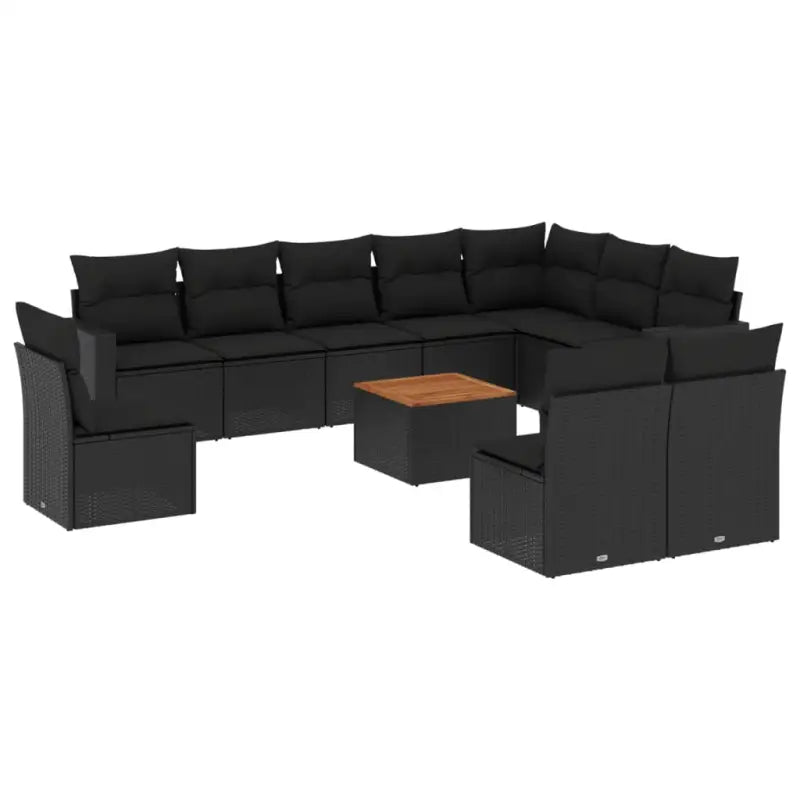Zwart materiaal loungeset met gepoedercoat staal en aantrekkelijke afmetingen - Tuinsets