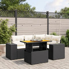 Zwart materiaal loungeset met gepoedercoat staal en afmetingen voor tuin - Tuinsets