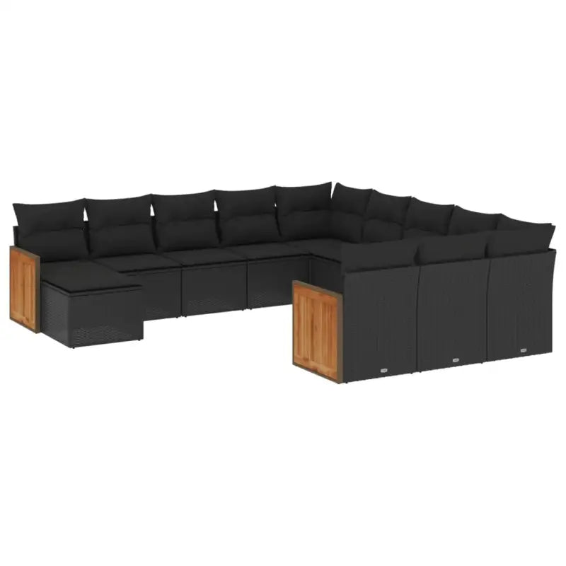 Zwart materiaal Loungeset met gepoedercoat staal en afmetingen - Tuinsets