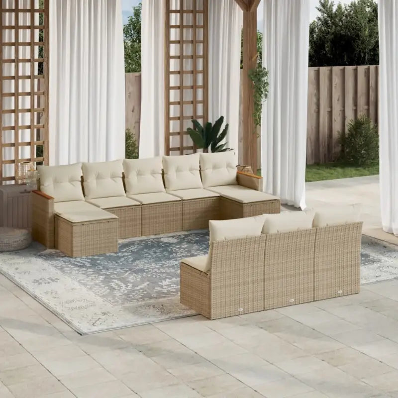 Zwart materiaal loungeset met gepoedercoat staal en afmetingen voor buiten - beige en crèmekleurig / Zonder tafel