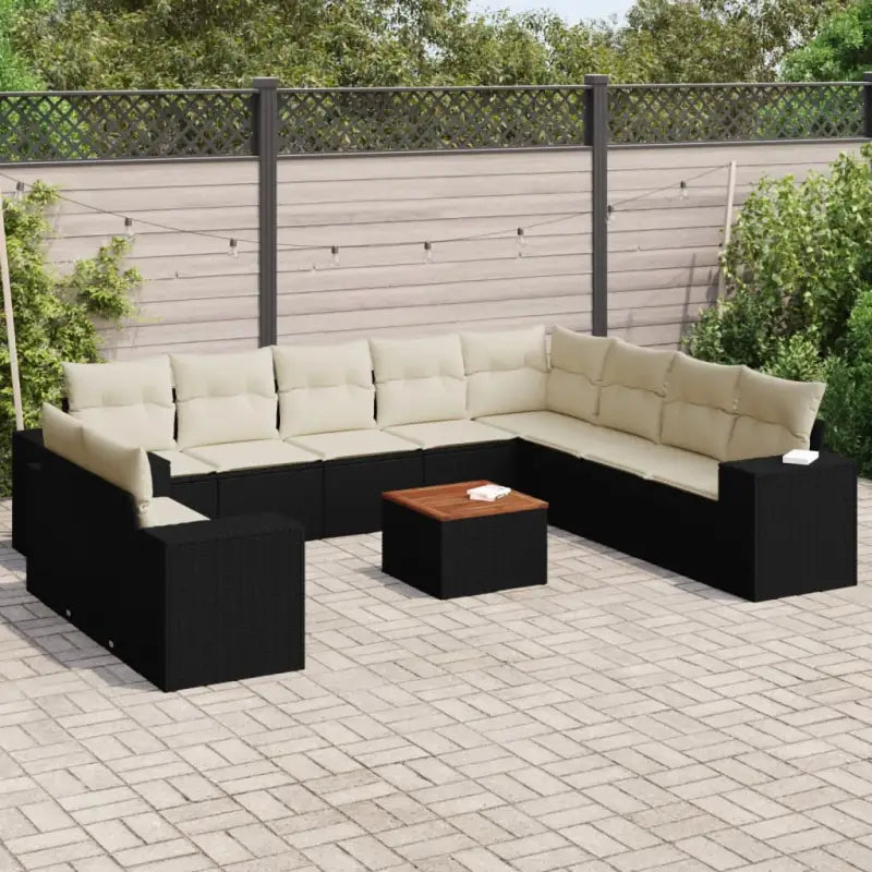 Zwart materiaal loungeset met gepoedercoat staal en afmetingen - Tuinsets