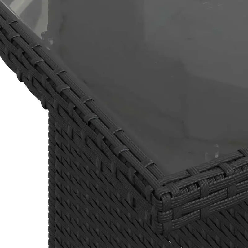 Zwart materiaal loungeset met gepoedercoat staal en afmetingen voor tuin - Tuinsets