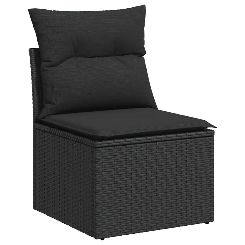 Zwart materiaal loungeset met gepoedercoat staal en afmetingen perfect voor je tuin - Tuinsets
