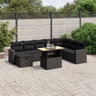 Zwart materiaal loungeset met gepoedercoat staal en afmetingen - Zwart / zonder opbergruimte - Tuinsets