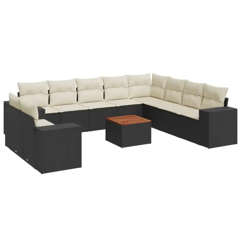 Zwart materiaal loungeset met gepoedercoat staal en afmetingen - Tuinsets