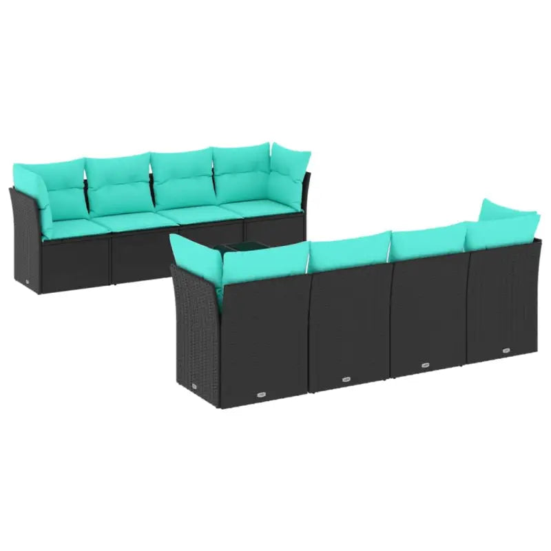 Zwart materiaal loungeset met gepoedercoat staal en afmetingen voor tuin - Tuinsets