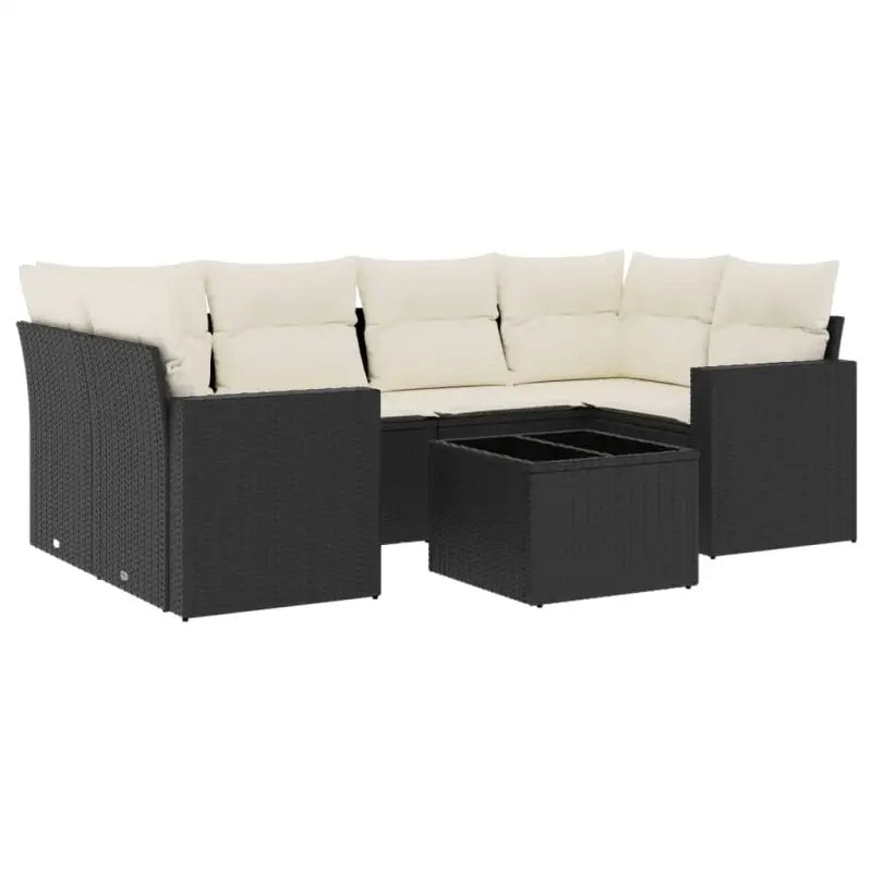 Zwart materiaal loungeset met gepoedercoat staal en afmetingen voor tuin - Tuinsets