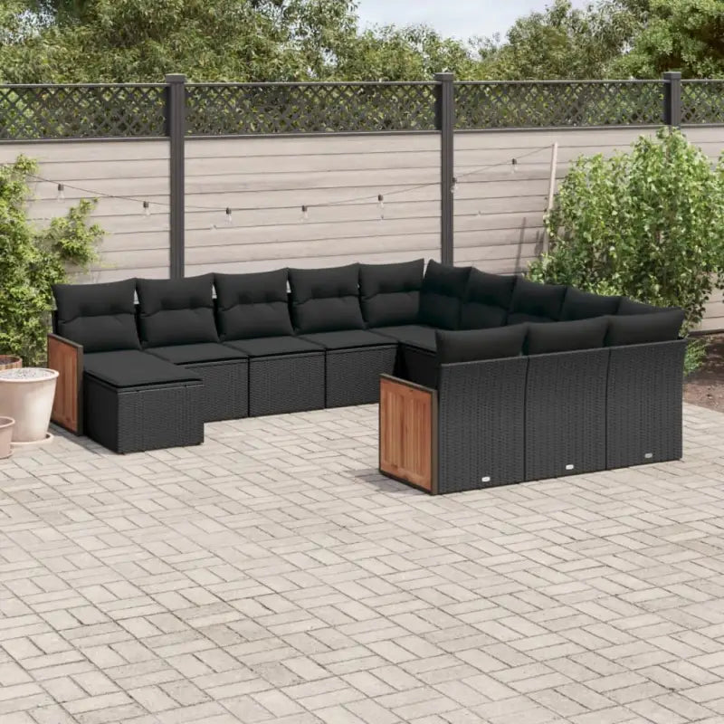 Zwart materiaal Loungeset met gepoedercoat staal en afmetingen - Zwart / Zonder tafel - Tuinsets